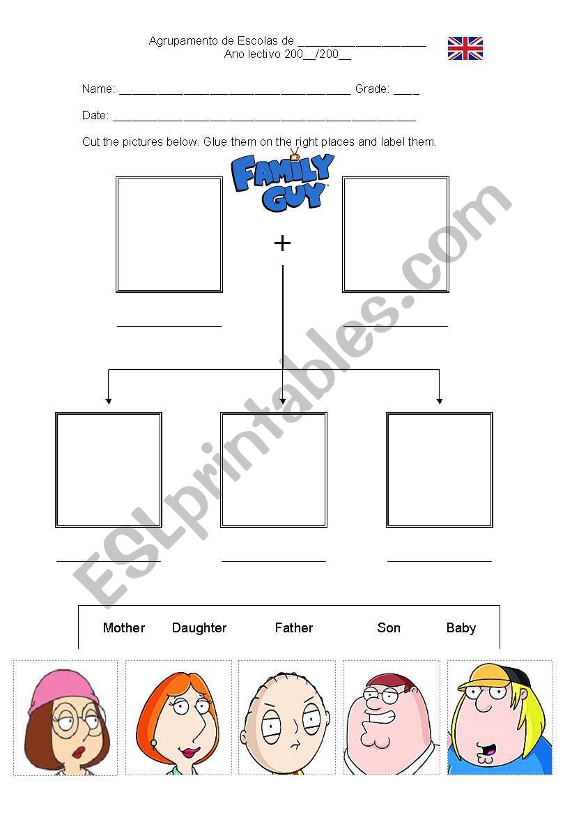 Family - cut and paste worksheet