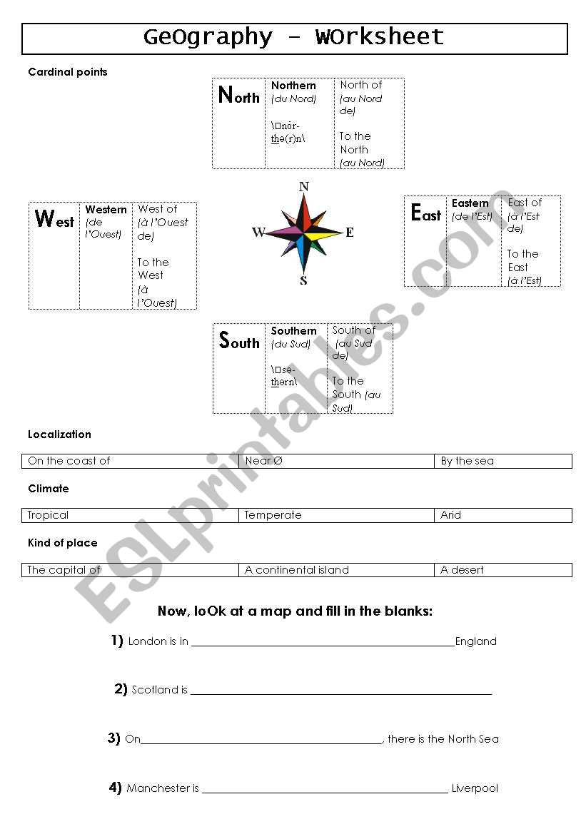 Geography worksheet