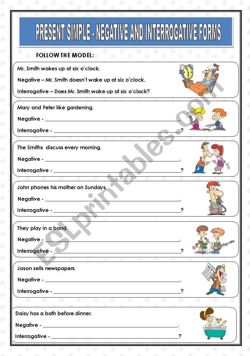 PRESENT SIMPLE - PRACTICE worksheet