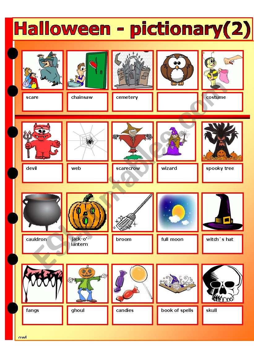 HALLOWEEN PICTIONARY II. worksheet