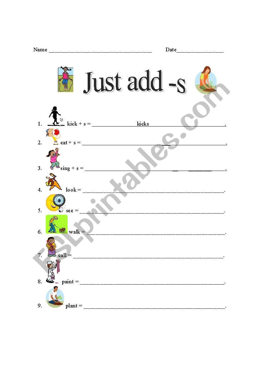 Just add -s worksheet