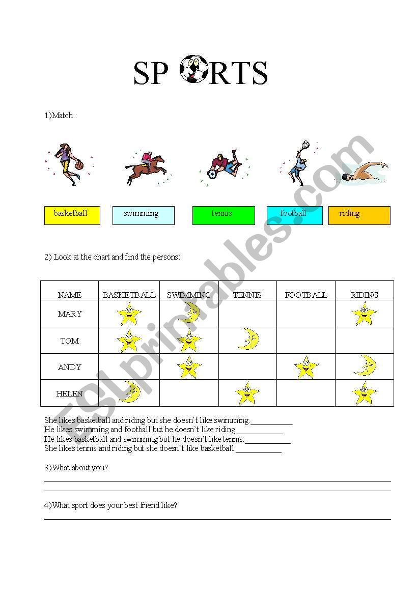 sports worksheet