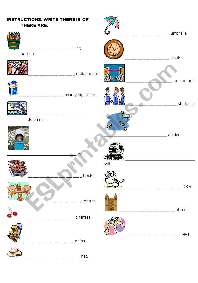 There is/there are worksheet
