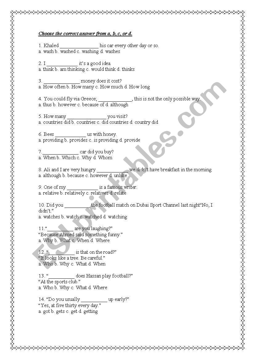 a placement test for grade 8 in the uae