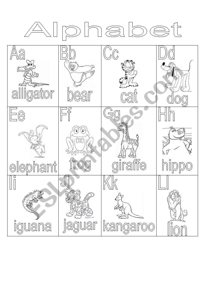 Animal Alphabet worksheet