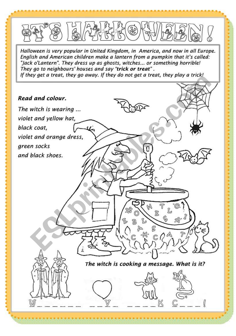 read and colour worksheet