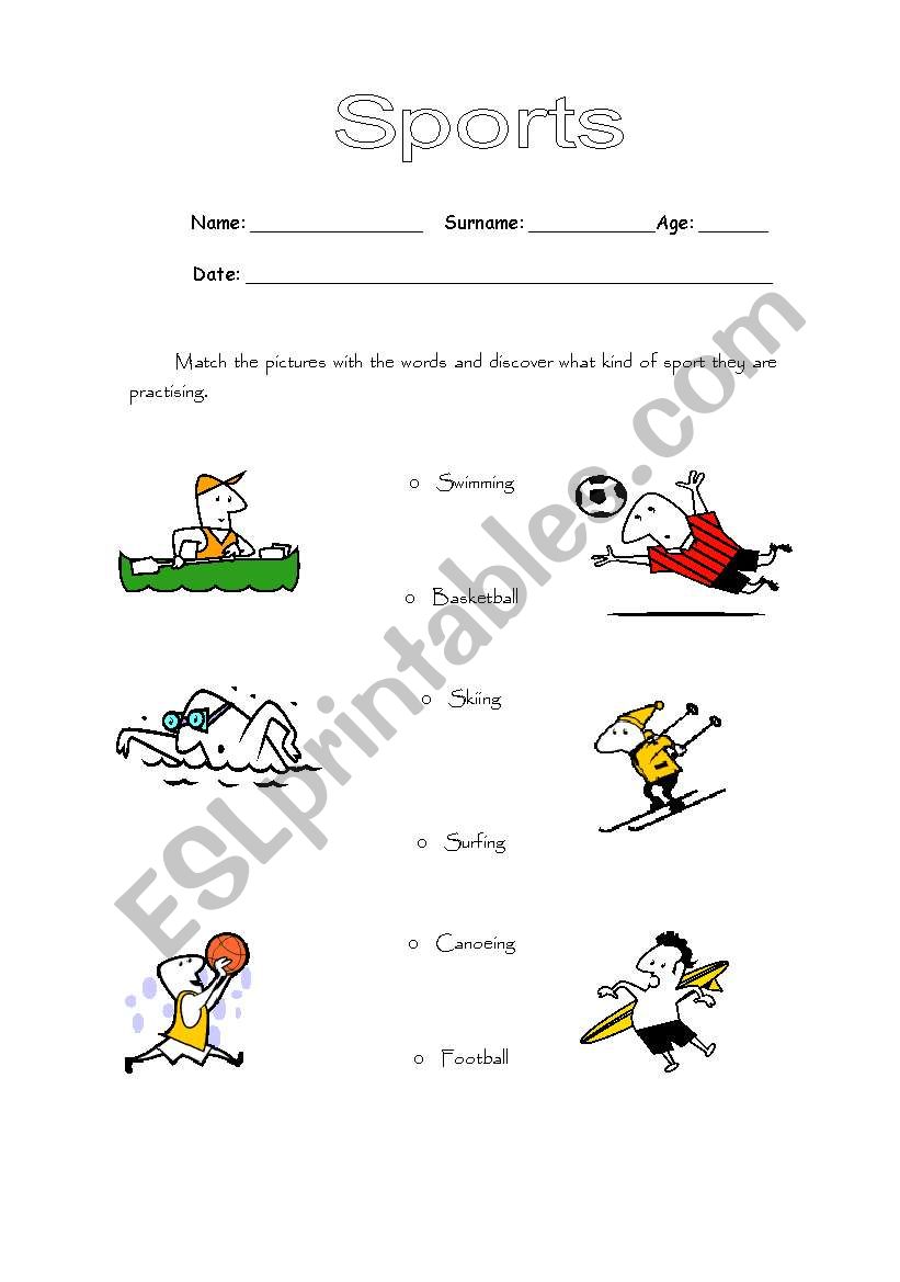 Sports worksheet