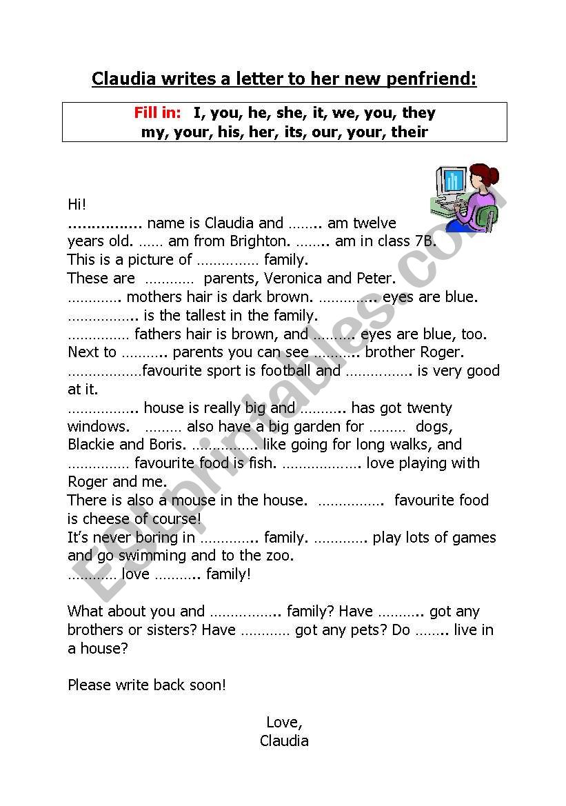 Personal and possessive pronouns