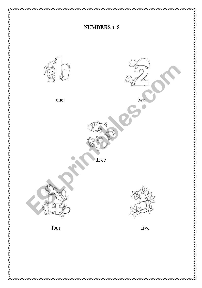 funny numbers 1-5 worksheet