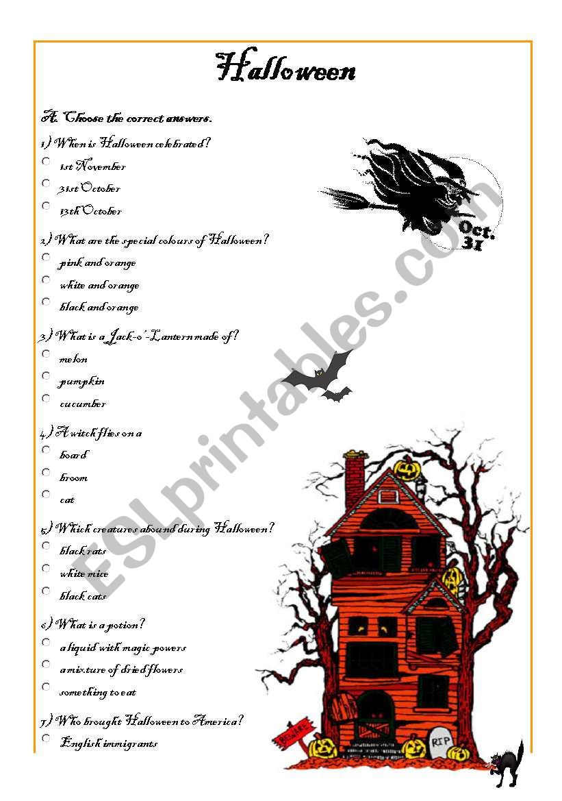 Halloween Quiz worksheet