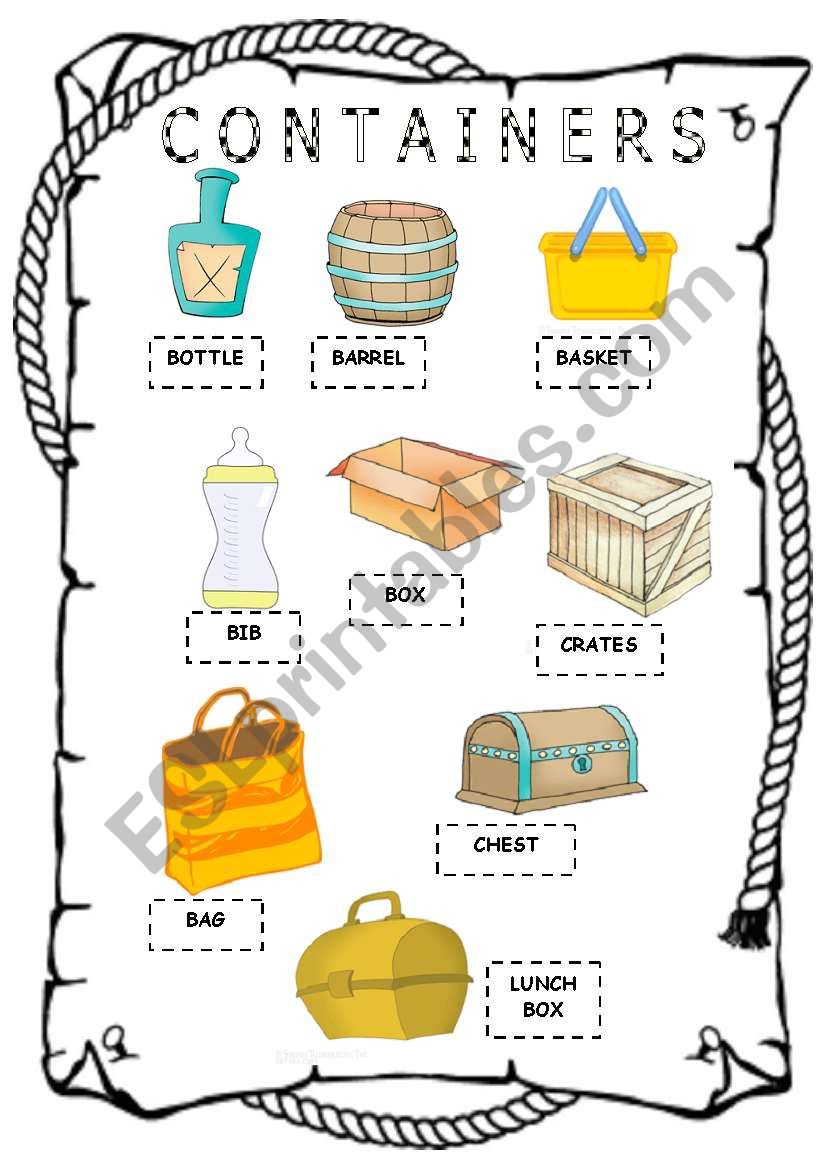 Containers worksheet