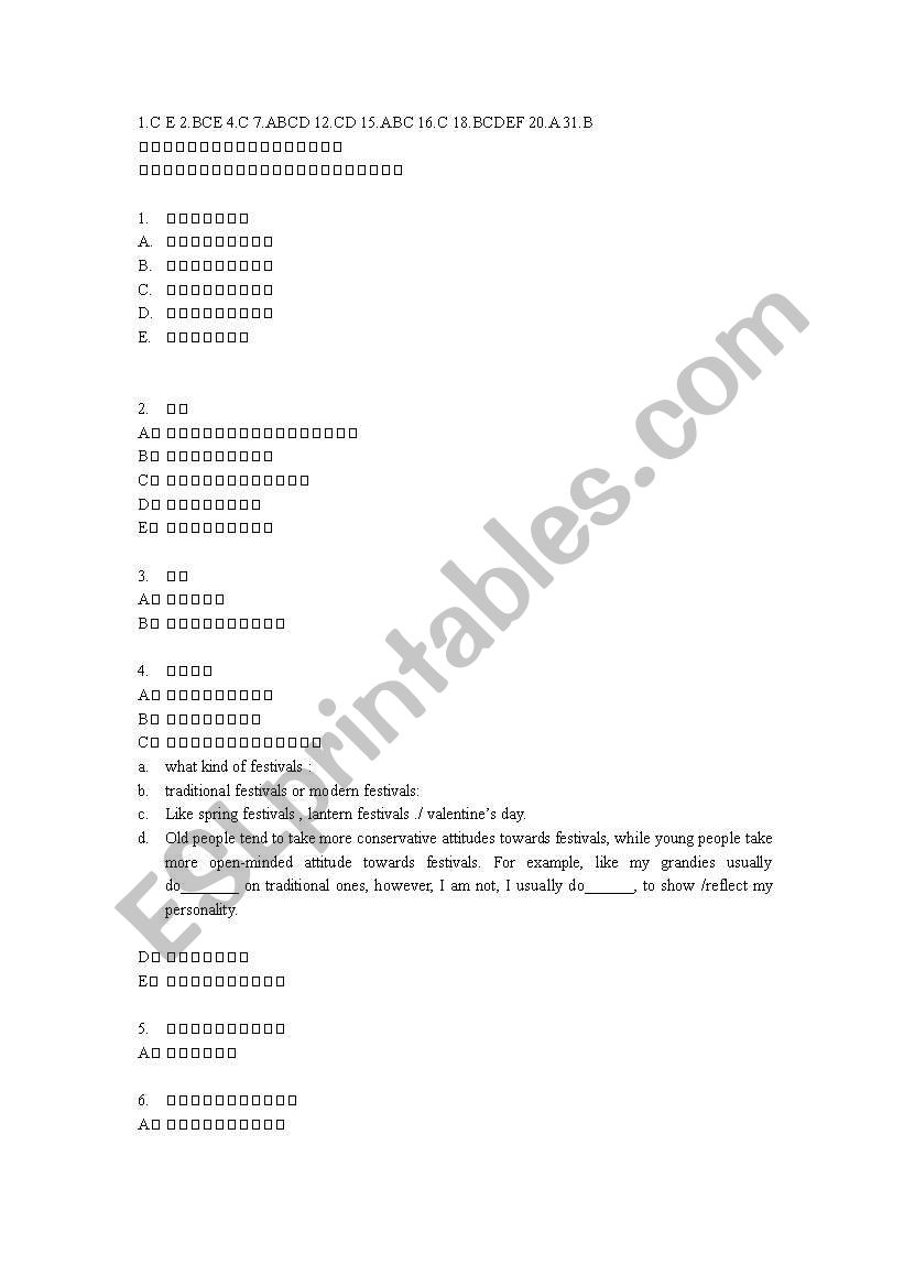 essence of  ielts in China worksheet