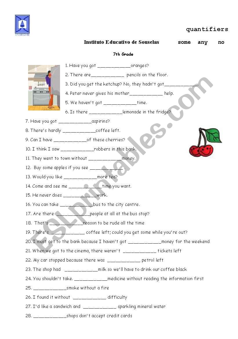 Quantifiers worksheet