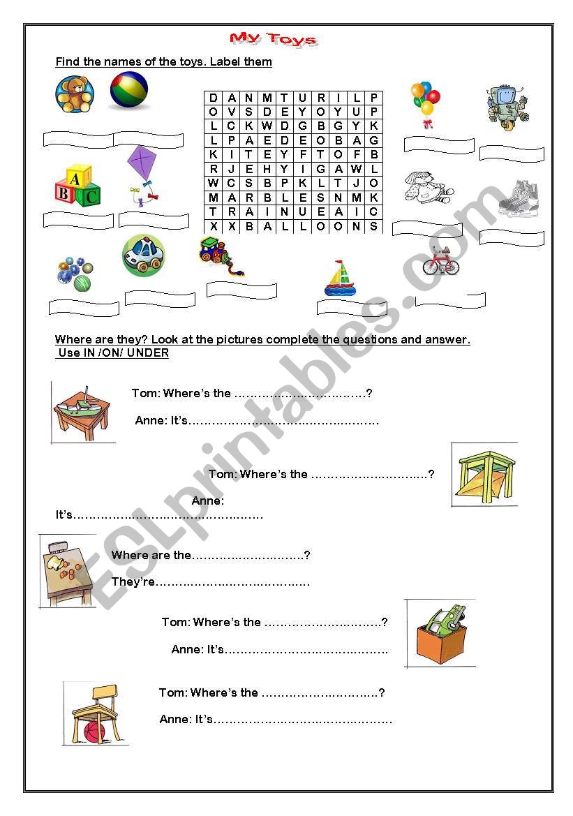  My Toys worksheet