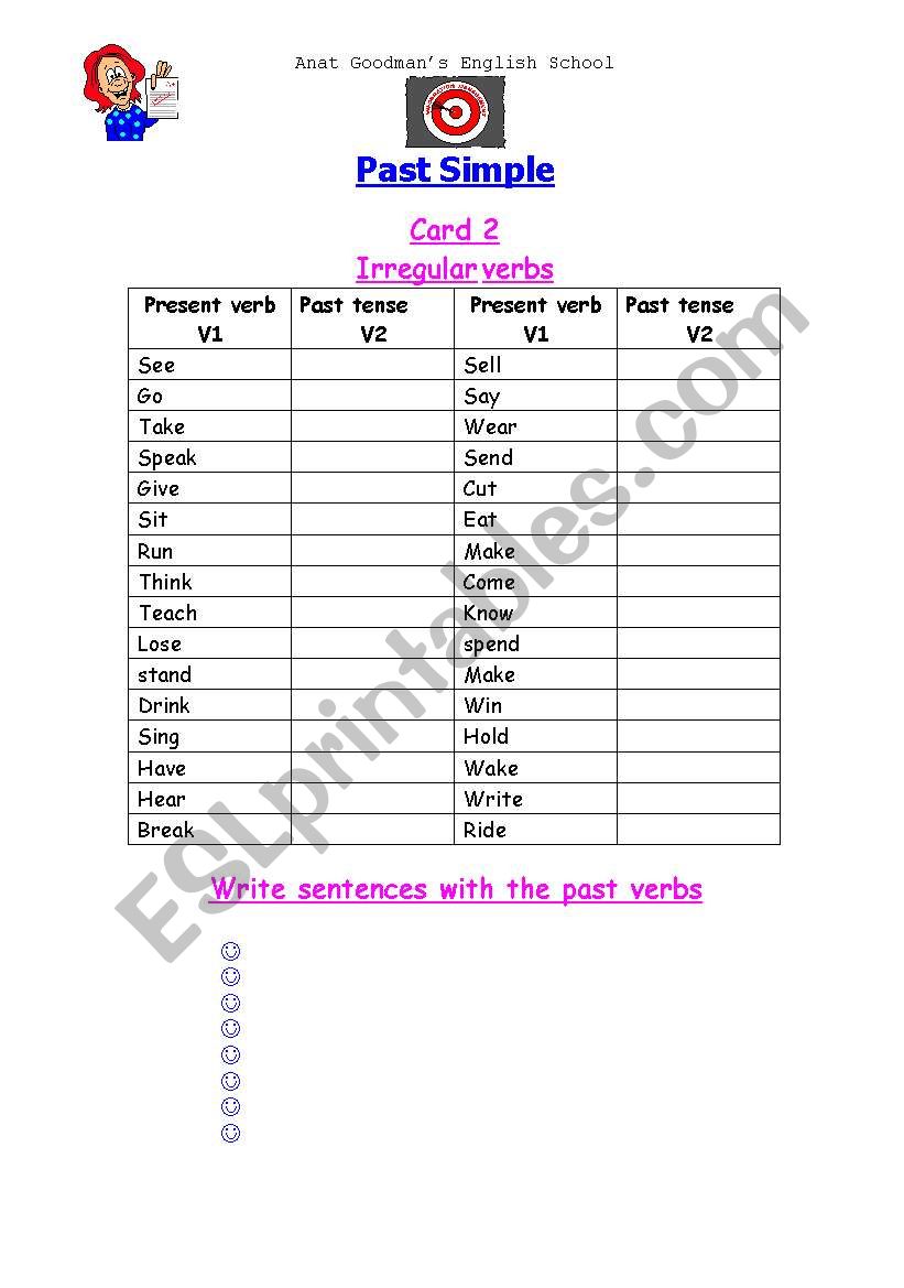 Past Simple Card 2 worksheet