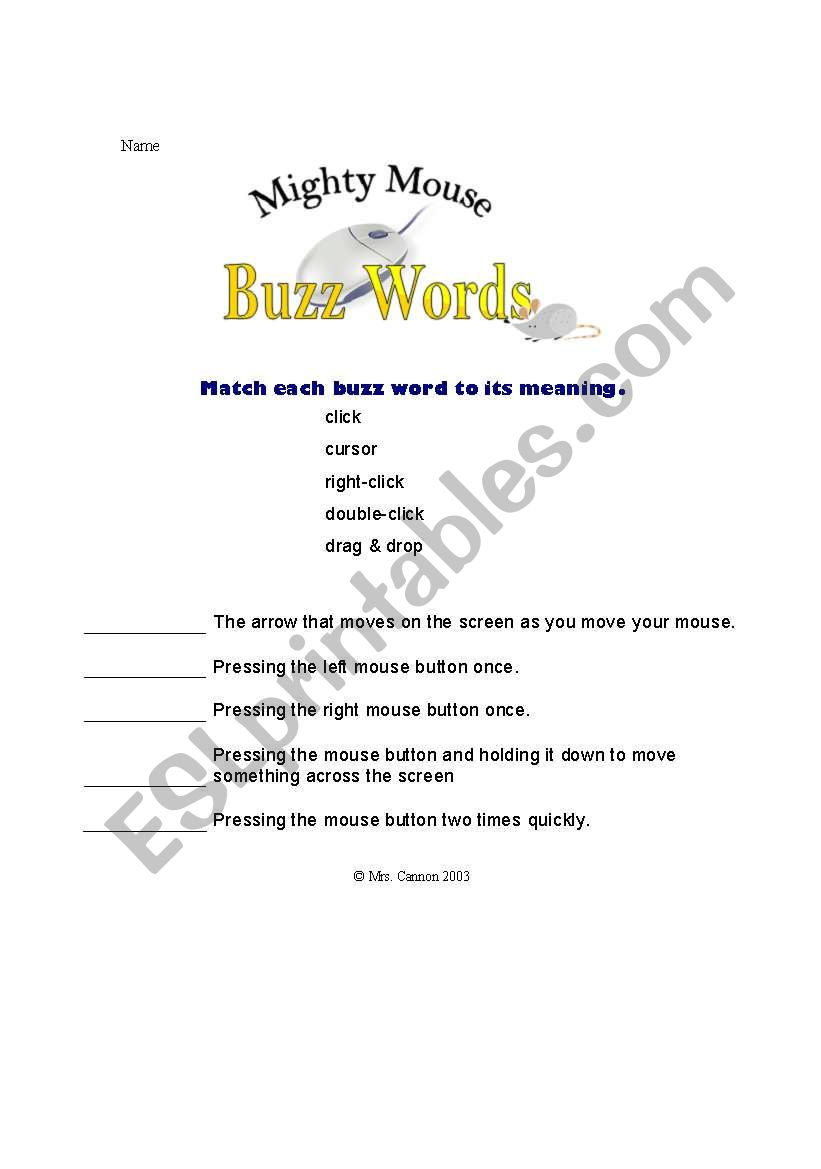mouse22 worksheet