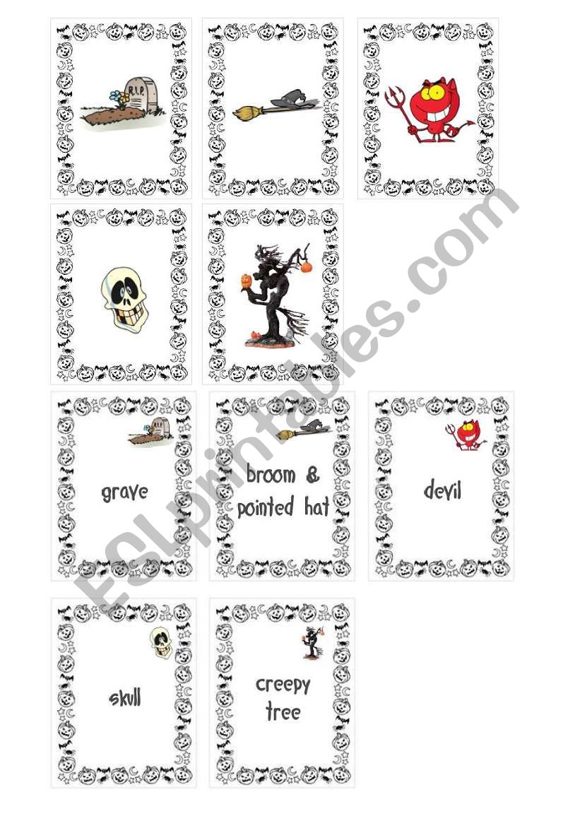 HALLOWEEN MEMO CARDS PART 2/3 worksheet