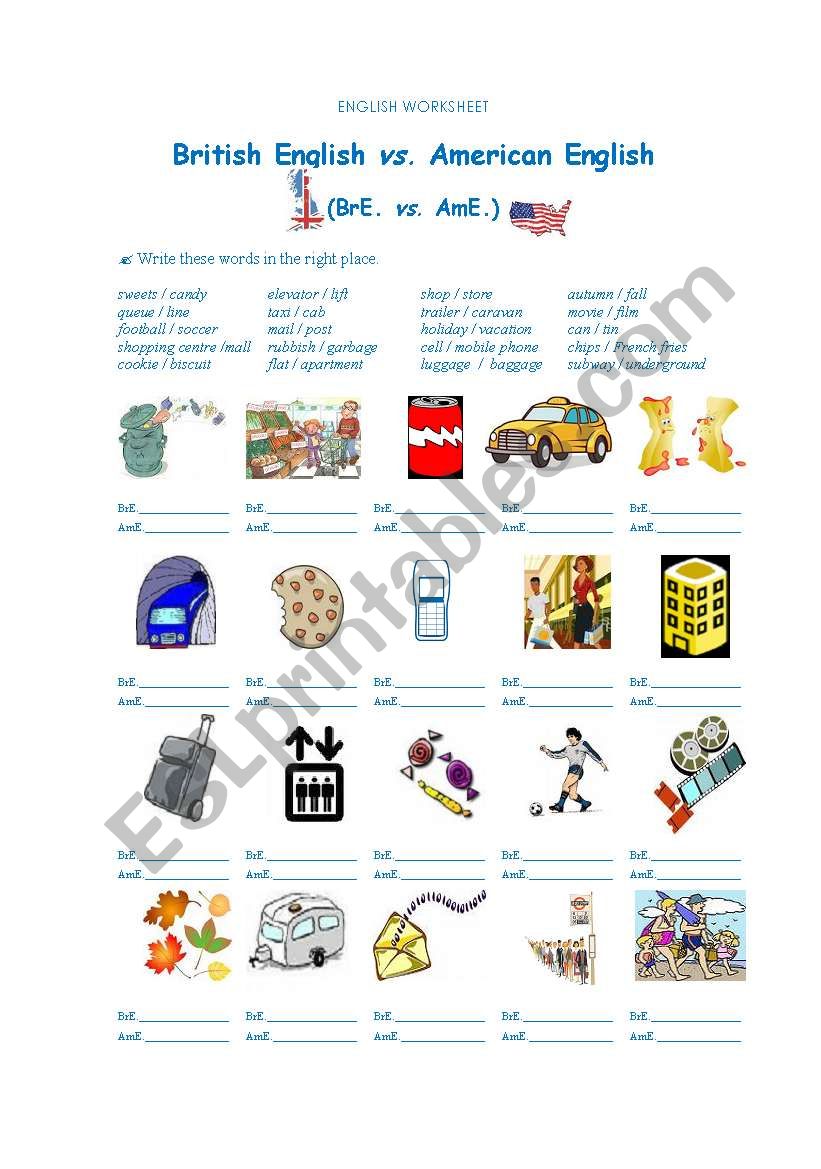 British English vs. America English