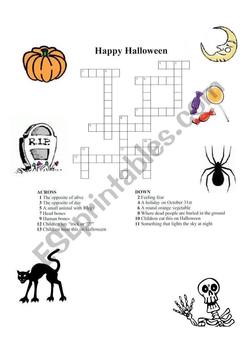 Halloween Crossword worksheet