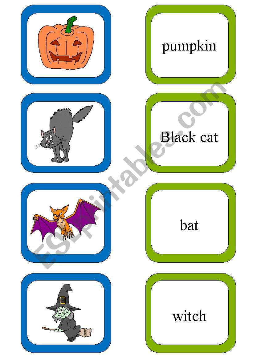 Memory card game. worksheet