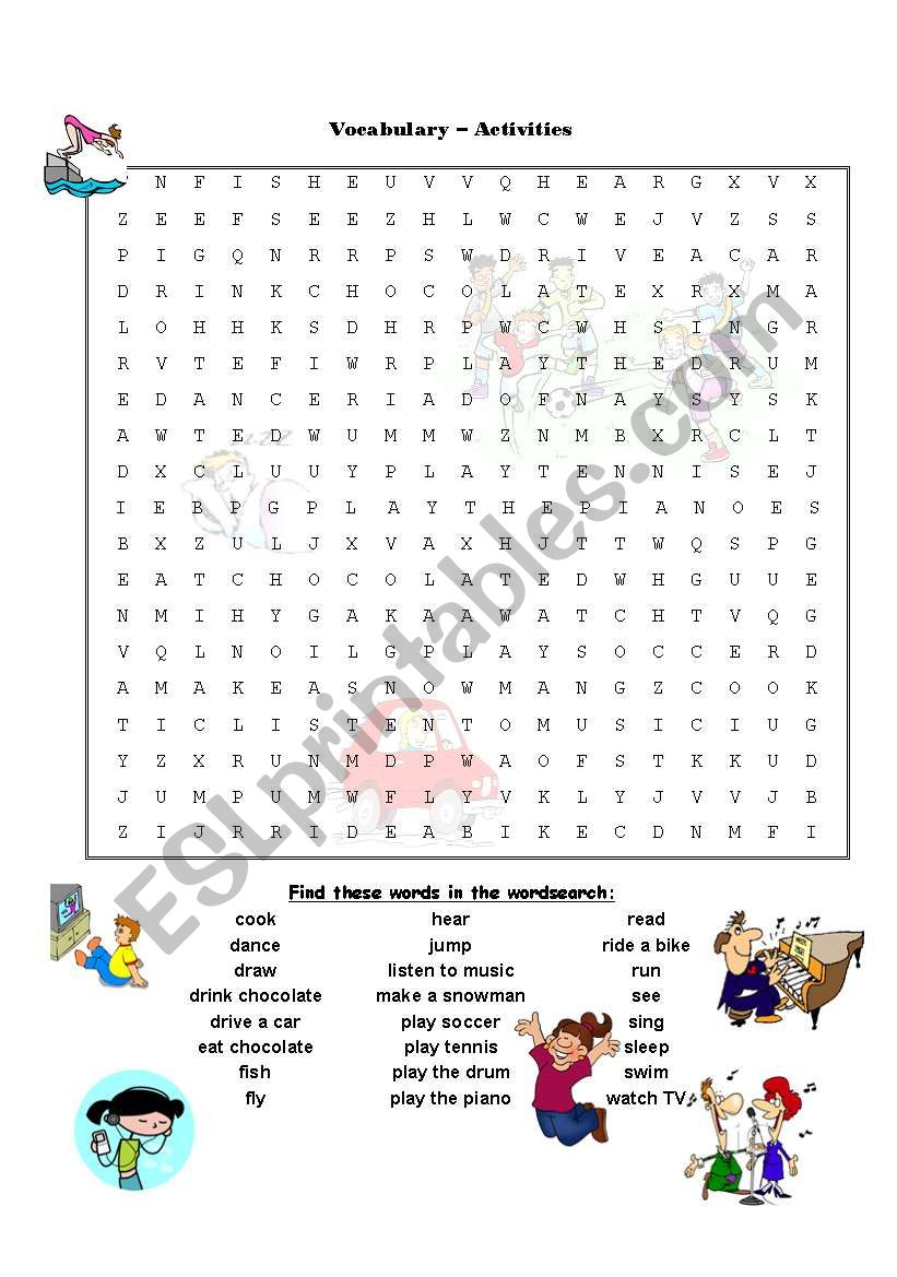 Free-time activities worksheet