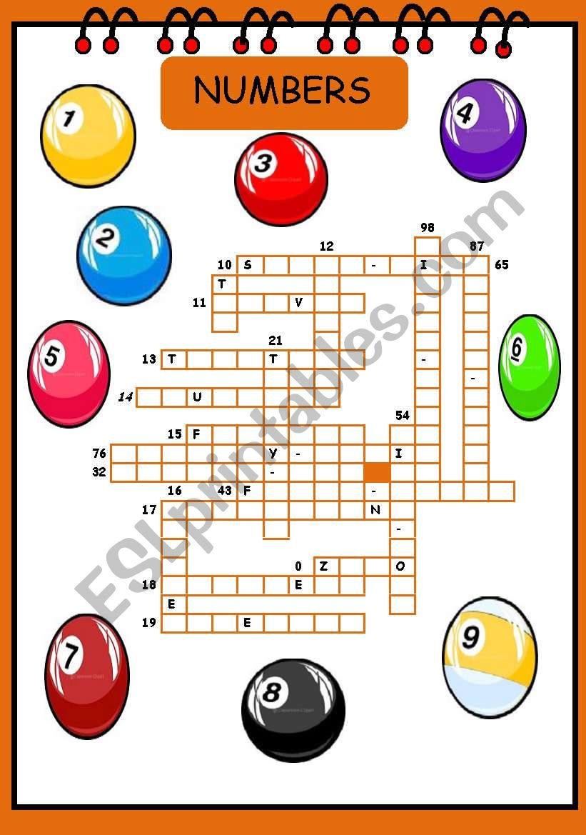 NUMBERS CROSS WORD puzzle(1/3)