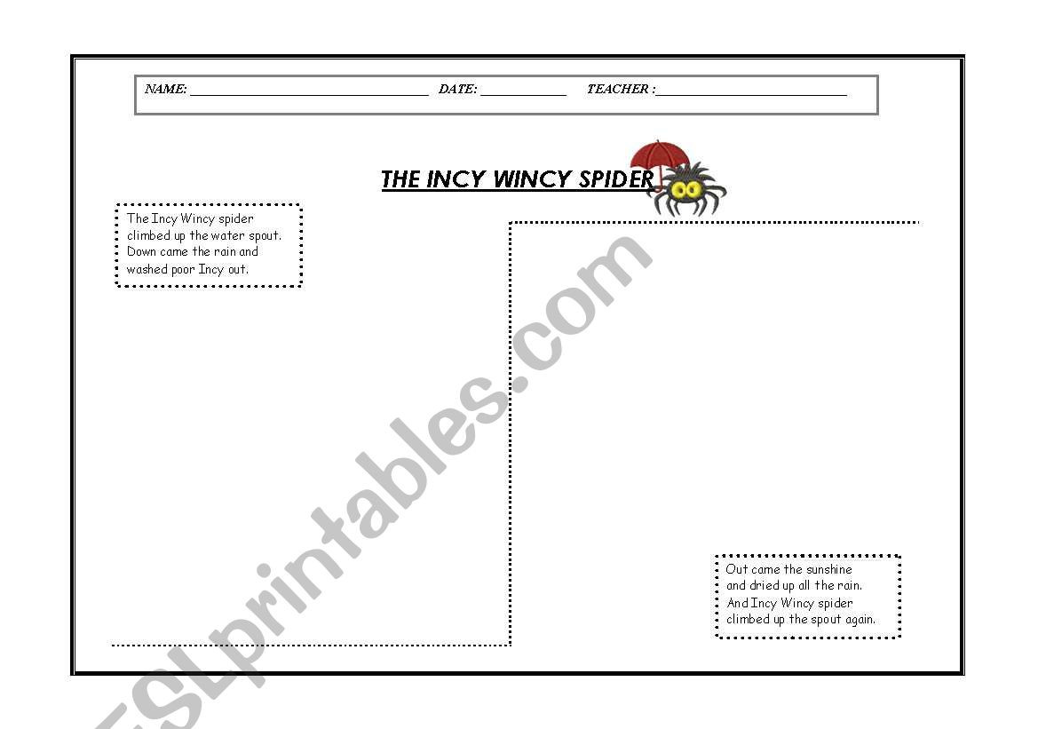 The incy wincy spider worksheet