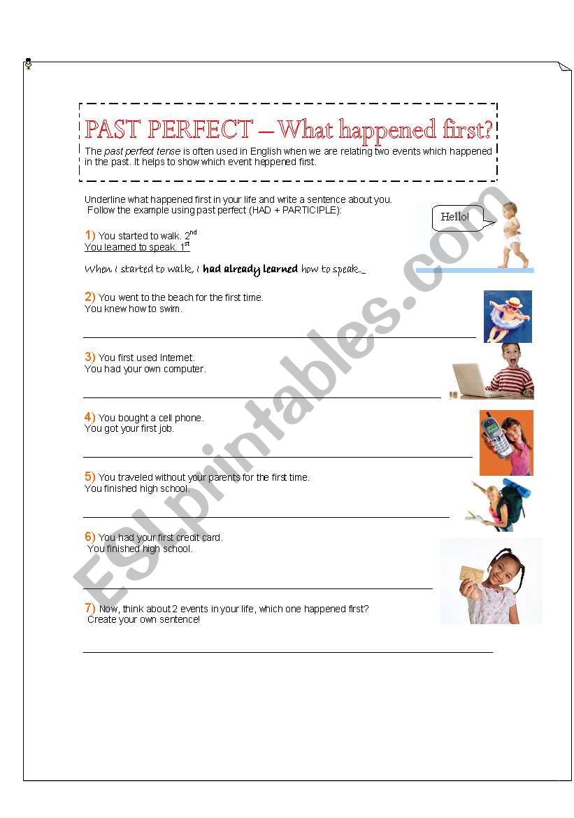 PAST PERFECT - What happened first?