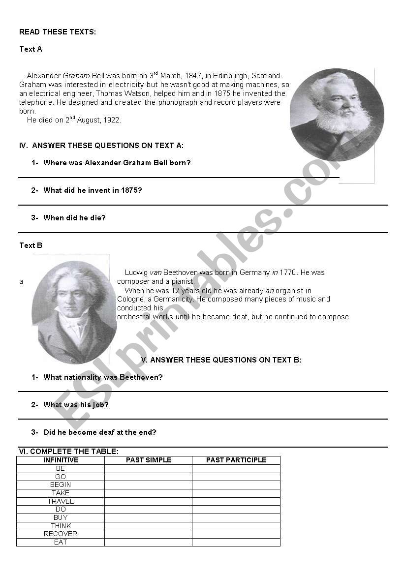 Past Simple worksheet