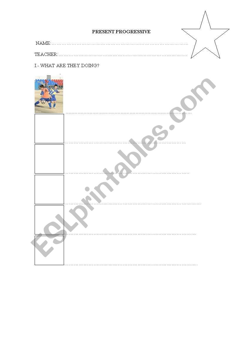 present progressive worksheet