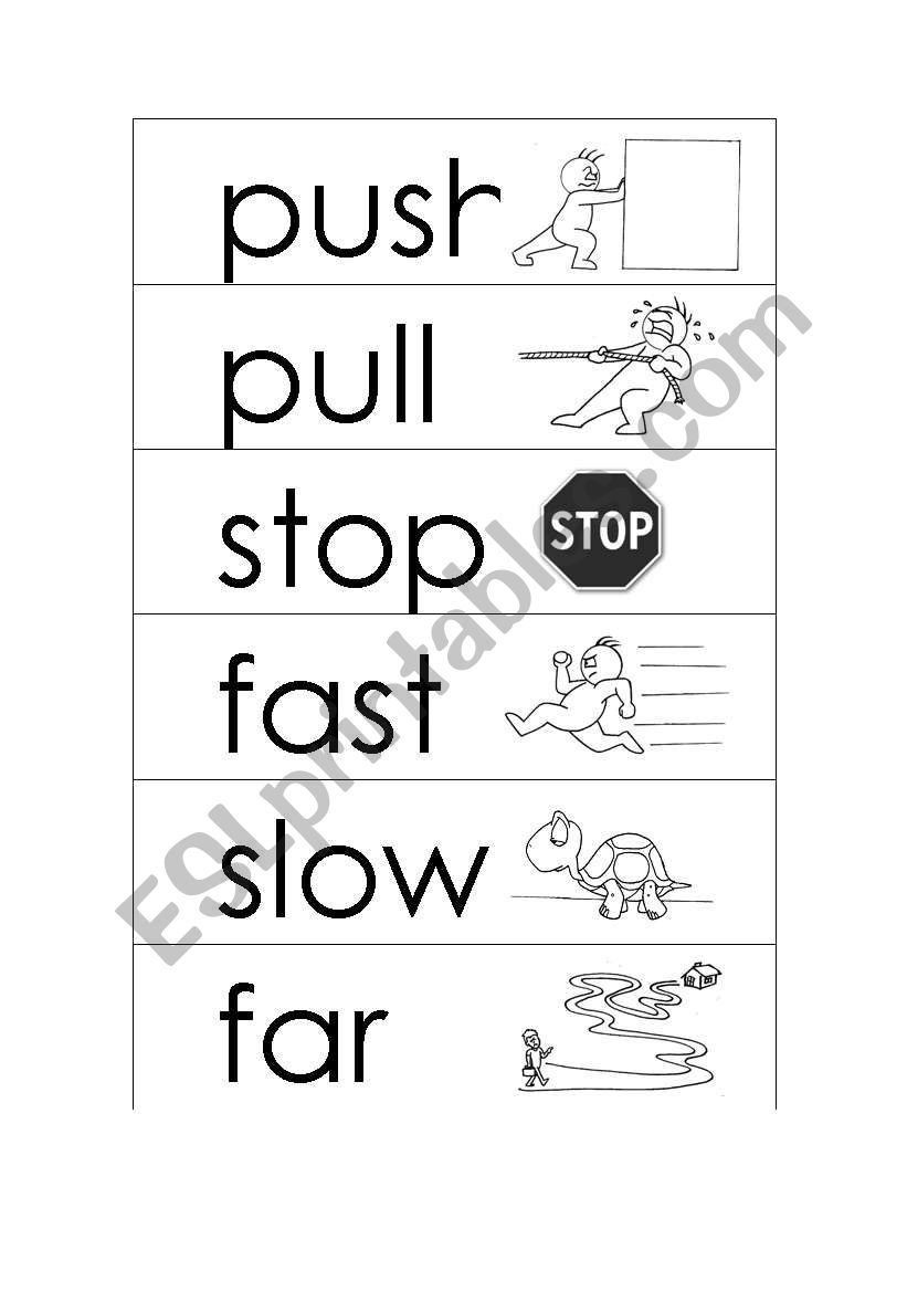 science unit push and pull flashcards