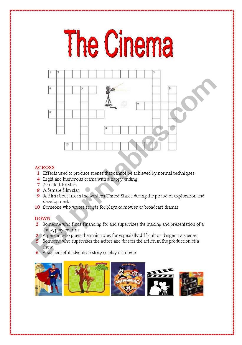 The cinema crosswords (with key)