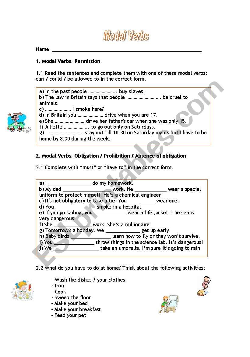 Modal Verbs to express permission and obligation.