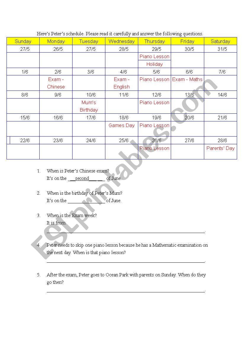 expressing date  worksheet