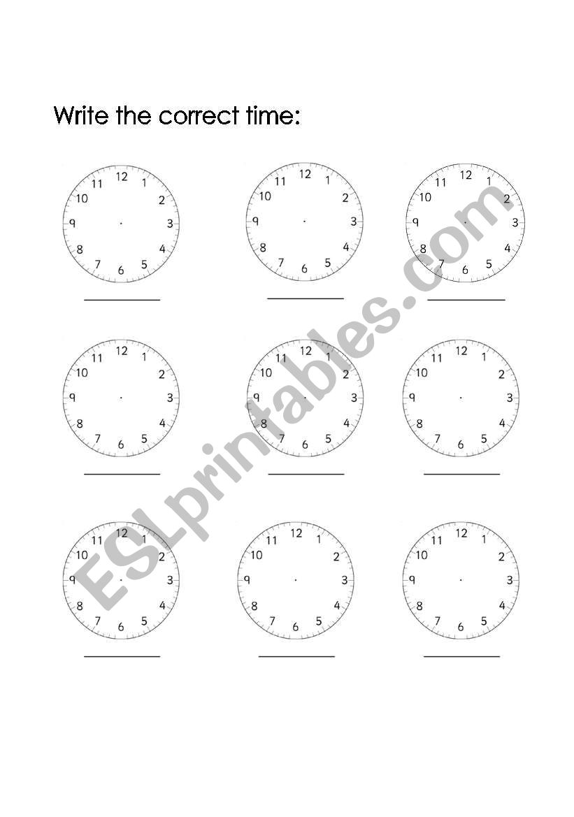 Learning time worksheet