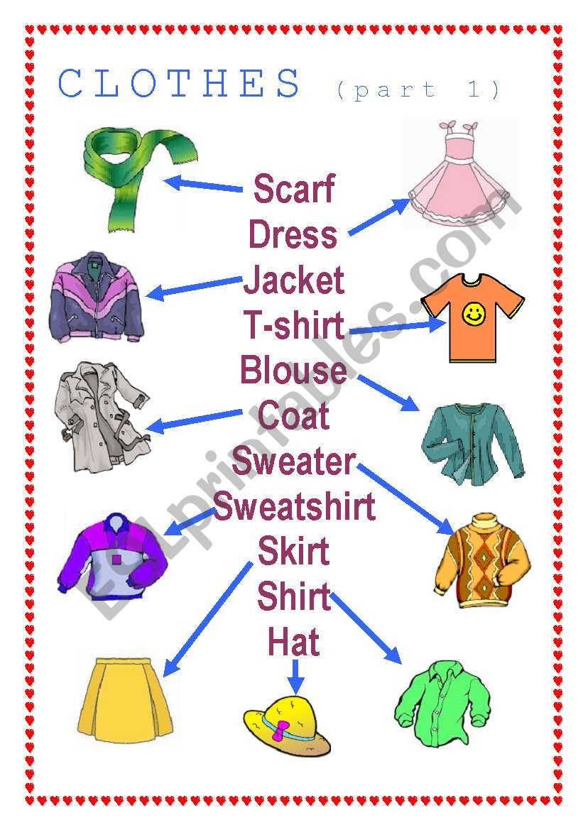 clothes part 1 worksheet