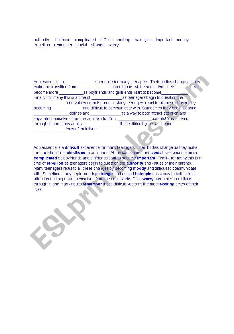 Reading and writing Exercises worksheet