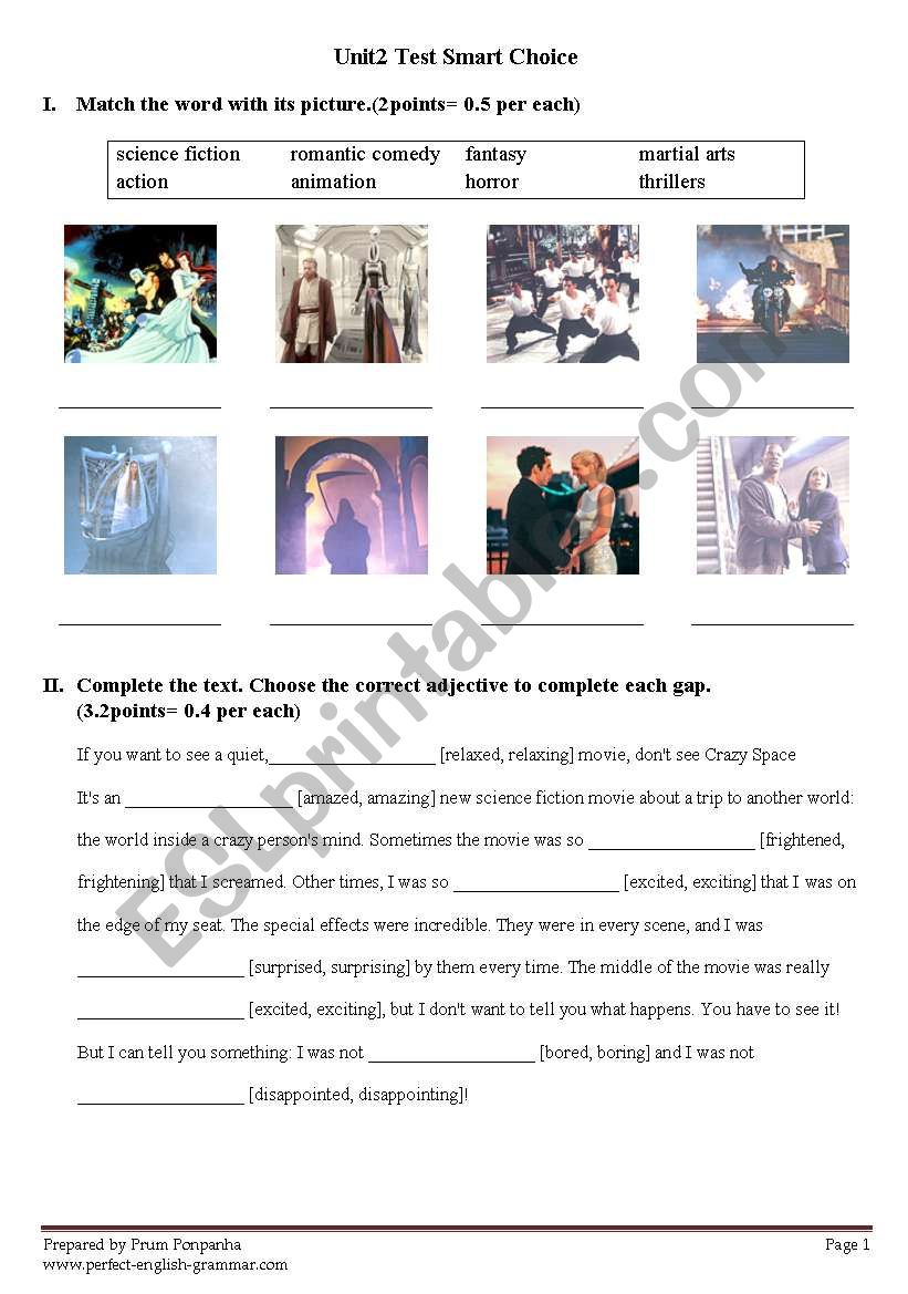 Unit 2 Test worksheet