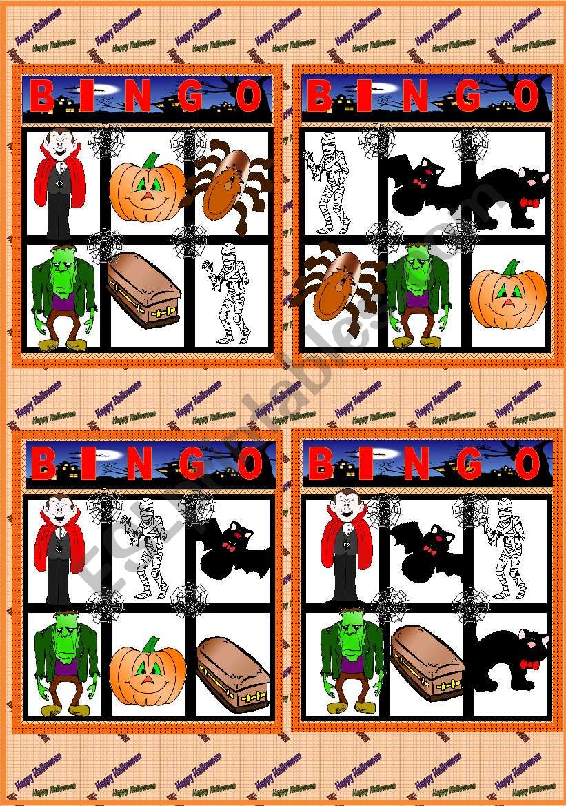 Halloween Bingo 2/3 worksheet