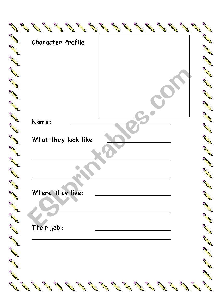 Character Profile worksheet