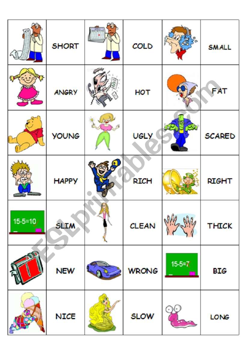 Domino Adjectives 2/2 worksheet