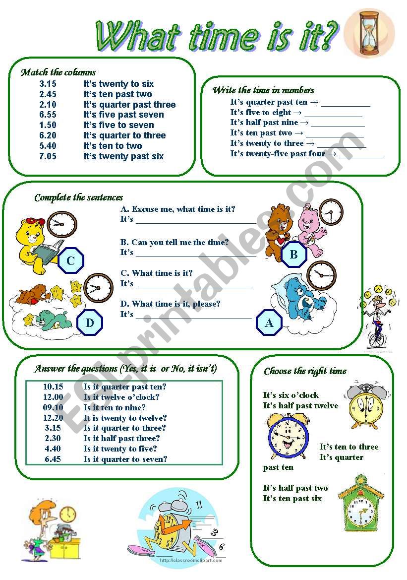 What time is it? worksheet