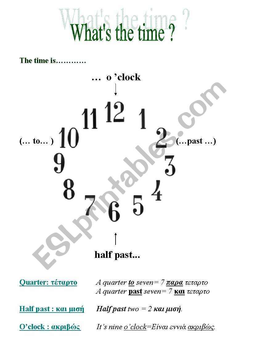 Time in english-for greek teachers