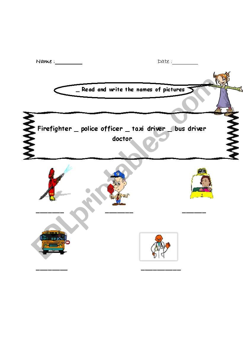 occupations worksheet