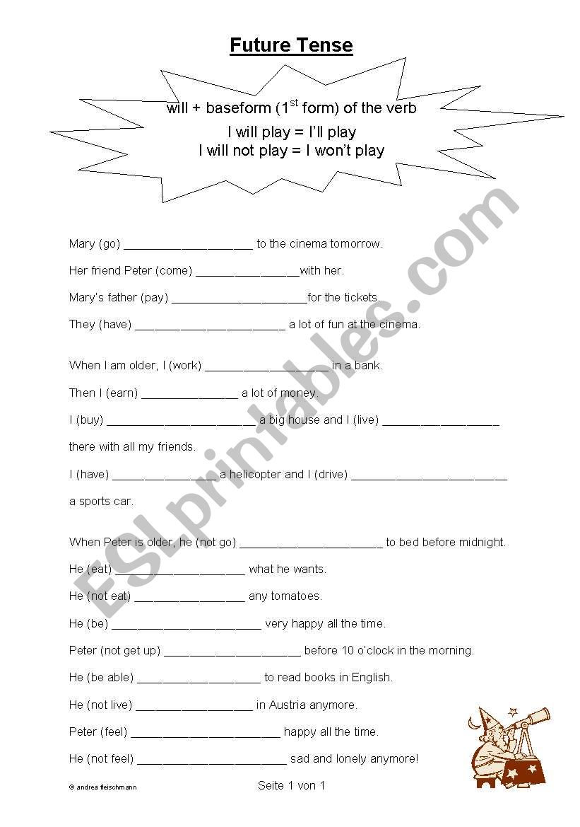 will-future worksheet