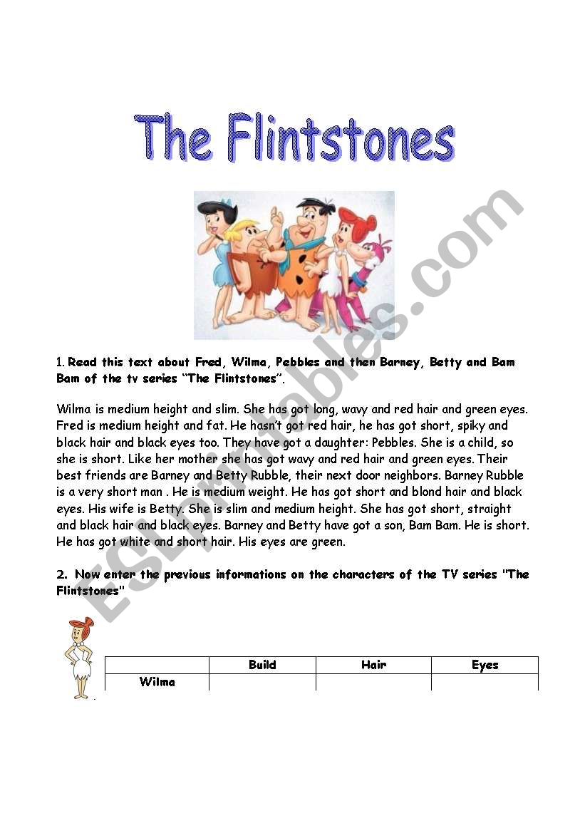 The Flintstones worksheet