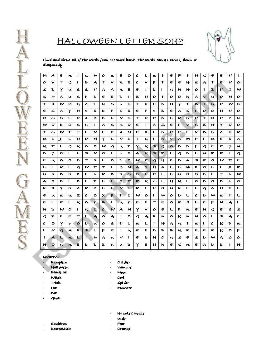 halloween letter soup worksheet