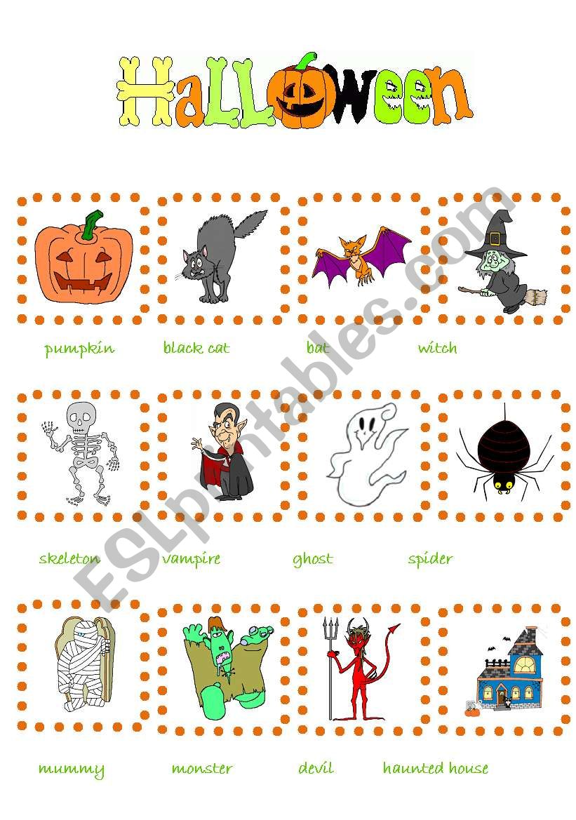 Halloween Pictionary. worksheet