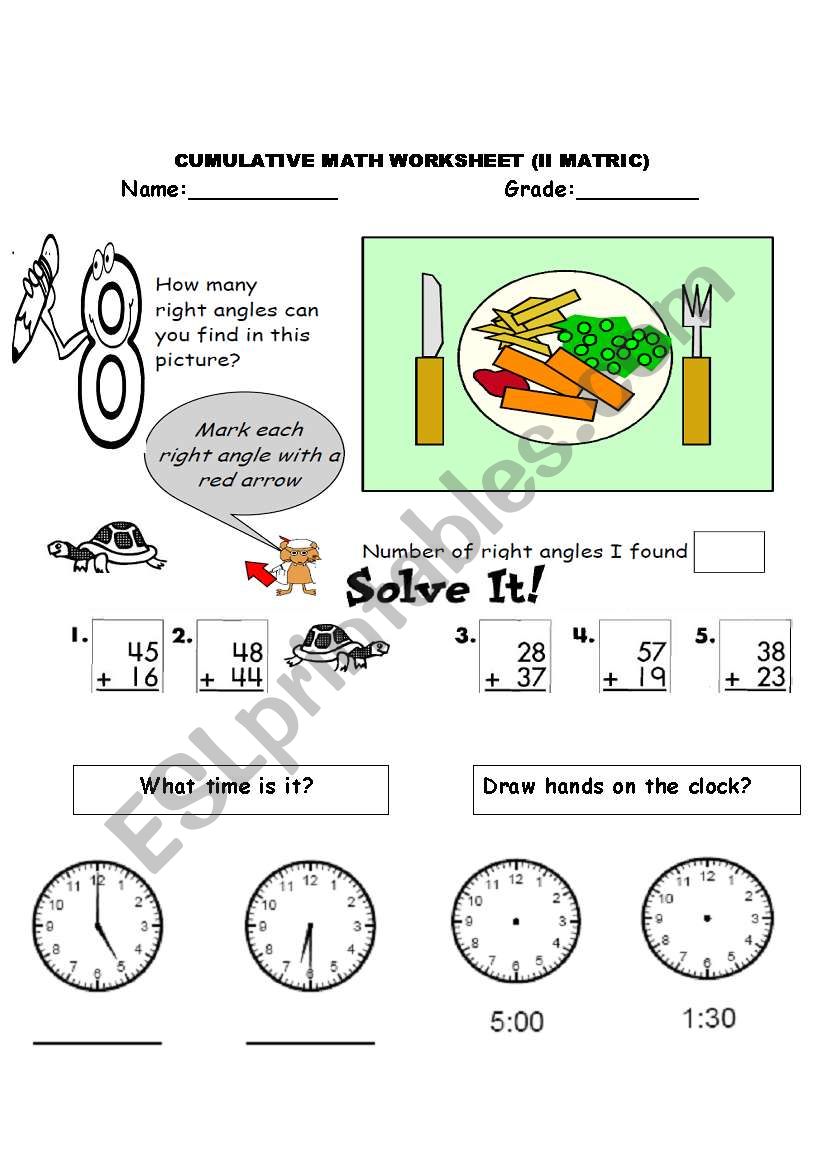 Cumulative review worksheet