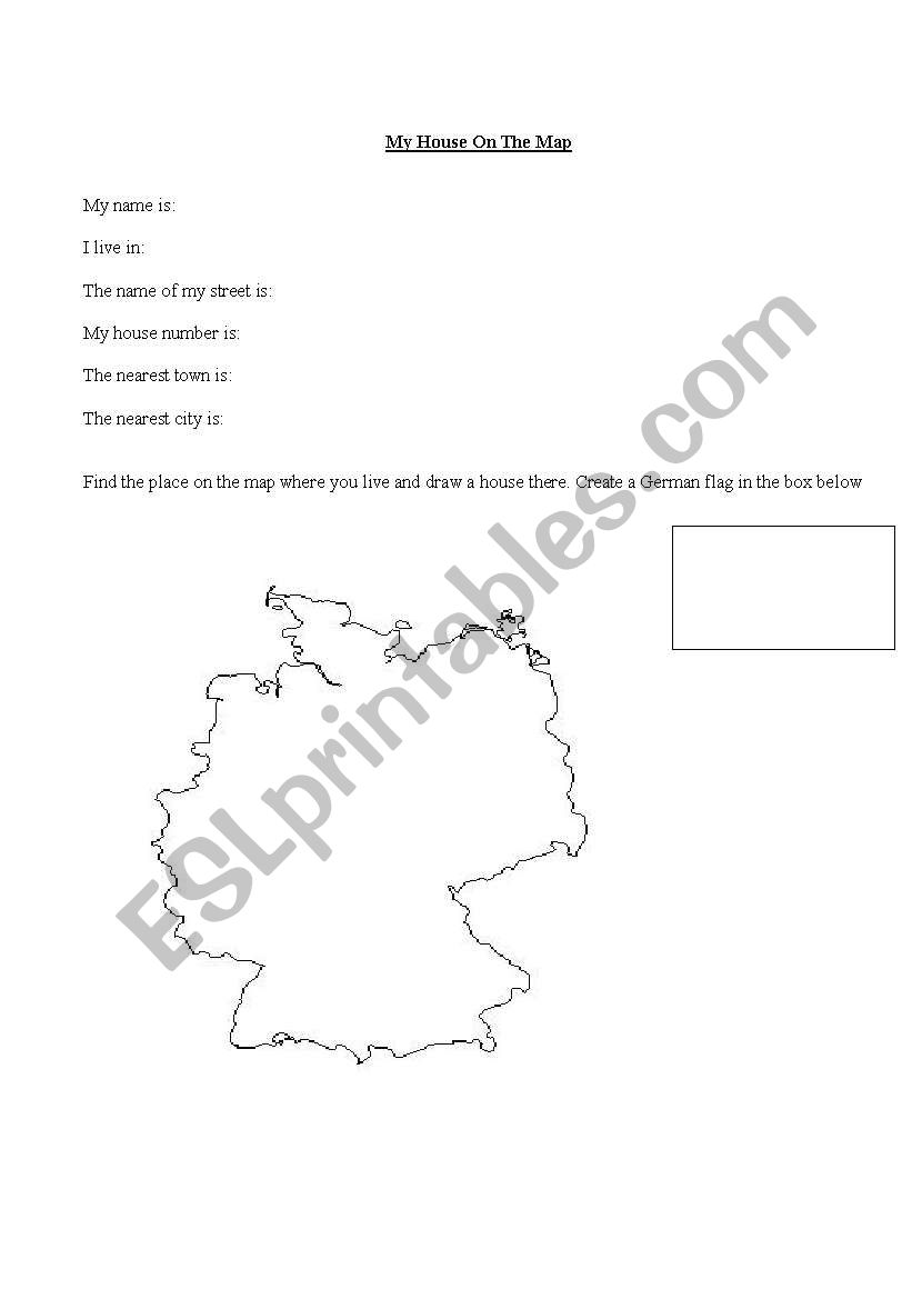 My House on a Map worksheet